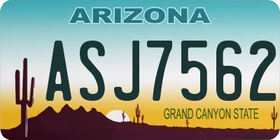 AZ license plate ASJ7562