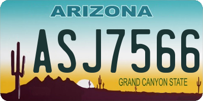 AZ license plate ASJ7566
