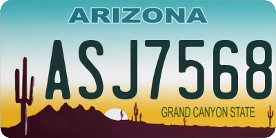 AZ license plate ASJ7568