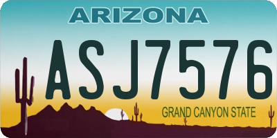 AZ license plate ASJ7576
