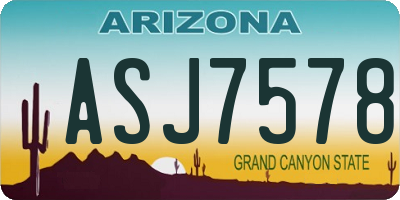 AZ license plate ASJ7578