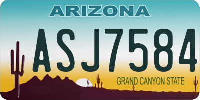 AZ license plate ASJ7584