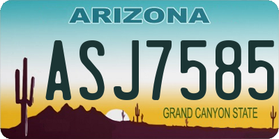 AZ license plate ASJ7585