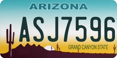 AZ license plate ASJ7596