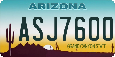 AZ license plate ASJ7600