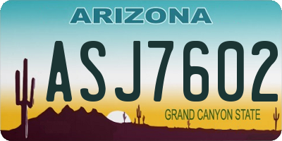 AZ license plate ASJ7602