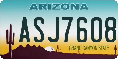 AZ license plate ASJ7608