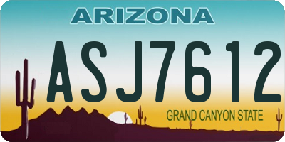 AZ license plate ASJ7612