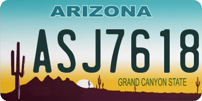 AZ license plate ASJ7618