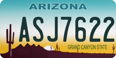 AZ license plate ASJ7622