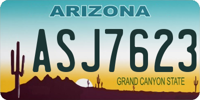 AZ license plate ASJ7623