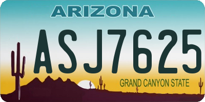 AZ license plate ASJ7625