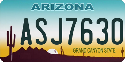 AZ license plate ASJ7630