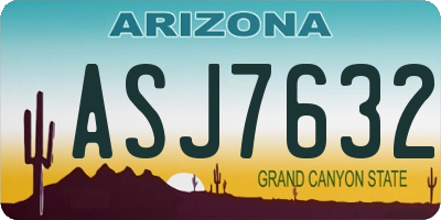 AZ license plate ASJ7632