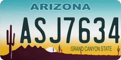 AZ license plate ASJ7634