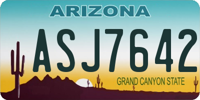 AZ license plate ASJ7642