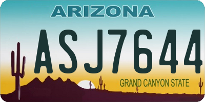 AZ license plate ASJ7644