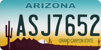 AZ license plate ASJ7652