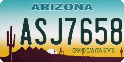 AZ license plate ASJ7658