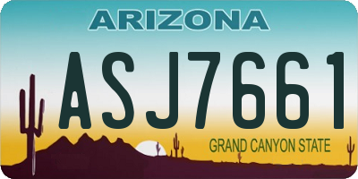 AZ license plate ASJ7661