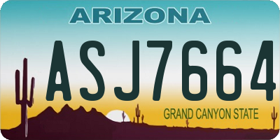AZ license plate ASJ7664