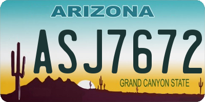 AZ license plate ASJ7672