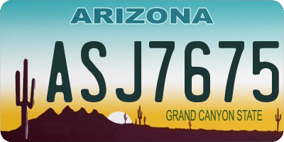 AZ license plate ASJ7675
