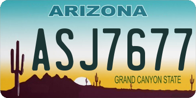 AZ license plate ASJ7677