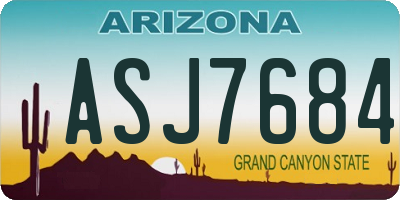 AZ license plate ASJ7684
