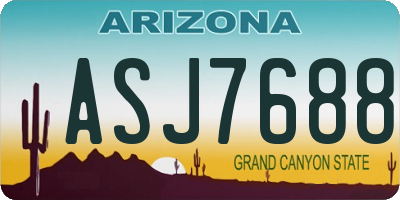 AZ license plate ASJ7688