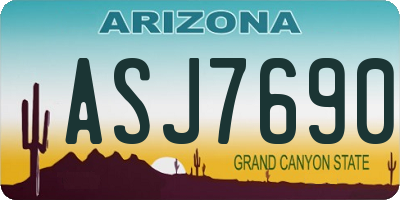 AZ license plate ASJ7690