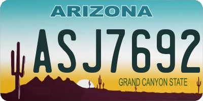 AZ license plate ASJ7692