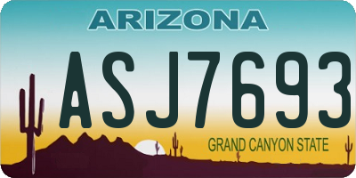 AZ license plate ASJ7693