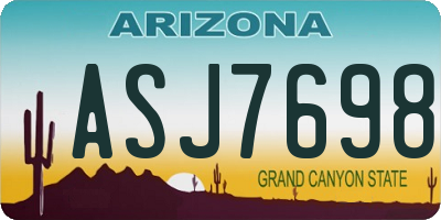 AZ license plate ASJ7698