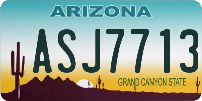AZ license plate ASJ7713