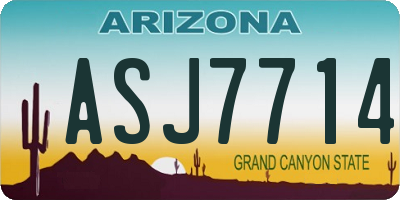 AZ license plate ASJ7714