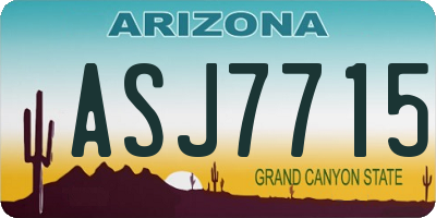 AZ license plate ASJ7715
