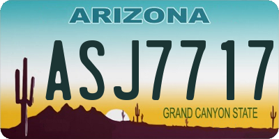 AZ license plate ASJ7717