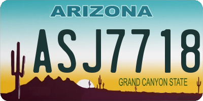 AZ license plate ASJ7718