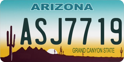 AZ license plate ASJ7719