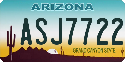 AZ license plate ASJ7722