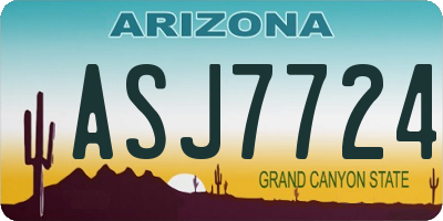 AZ license plate ASJ7724
