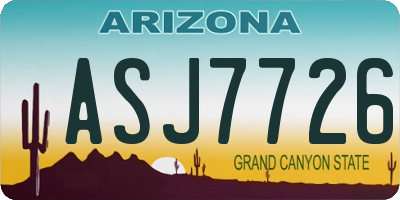 AZ license plate ASJ7726