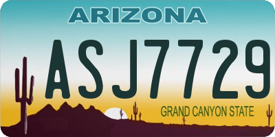 AZ license plate ASJ7729