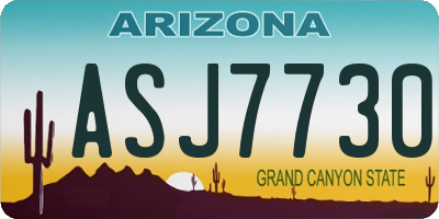 AZ license plate ASJ7730