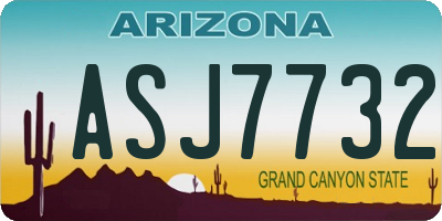 AZ license plate ASJ7732