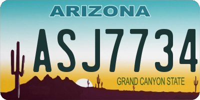 AZ license plate ASJ7734
