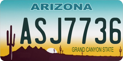 AZ license plate ASJ7736