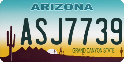 AZ license plate ASJ7739