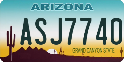 AZ license plate ASJ7740